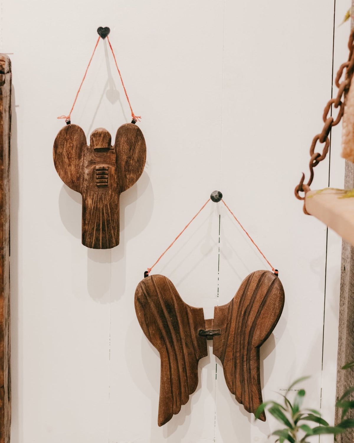 Angel Wings Hand Carved Wood Art