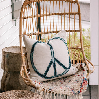 Peace Stitched Pillow 24x24