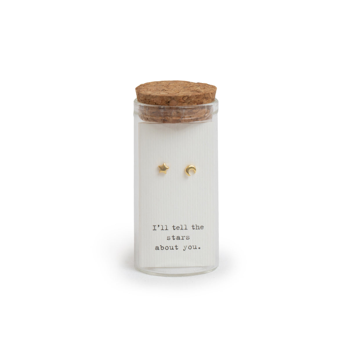 Message in a Bottle Earring Collection - Gold Star & Moon