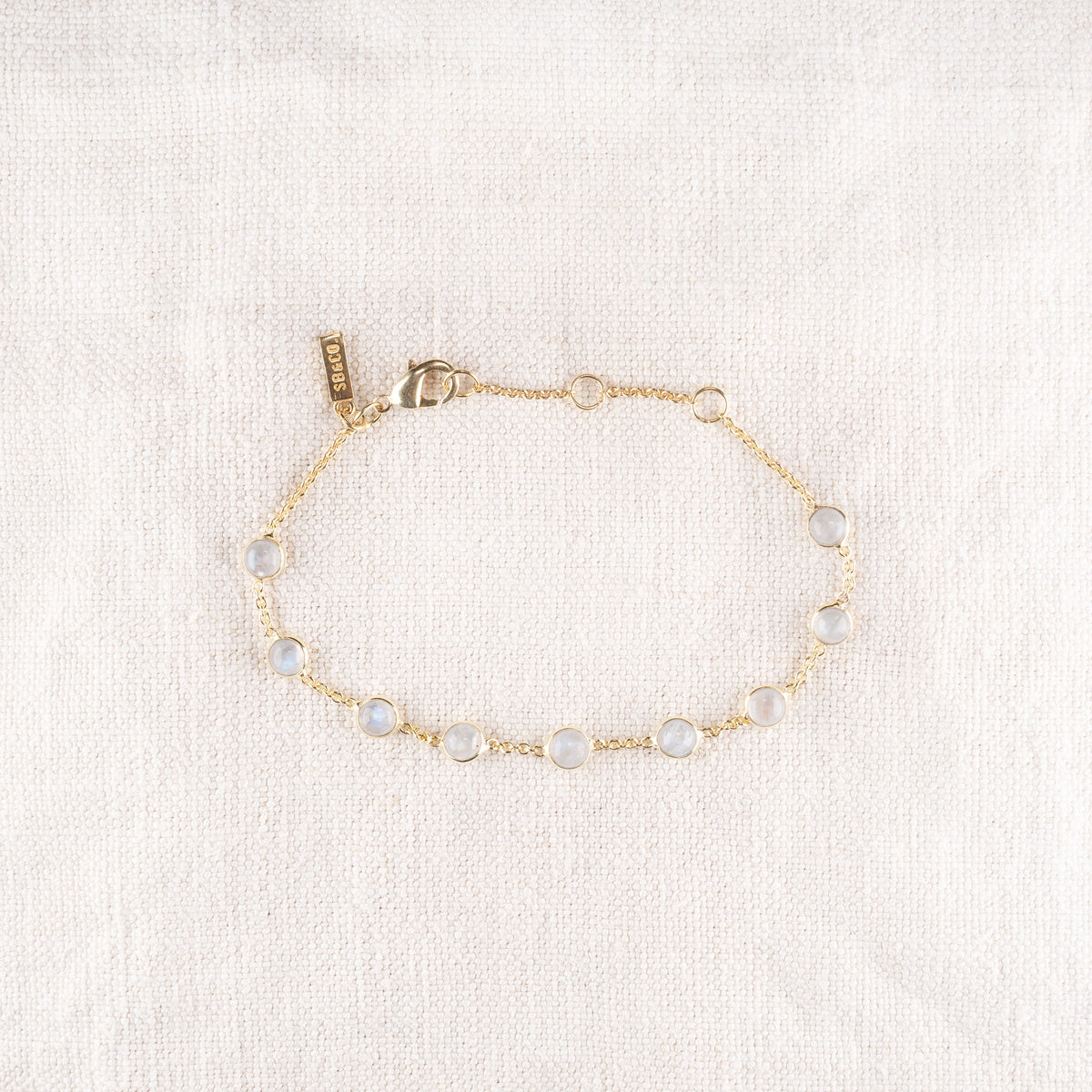 Rainbow Moonstone Chain Bracelet