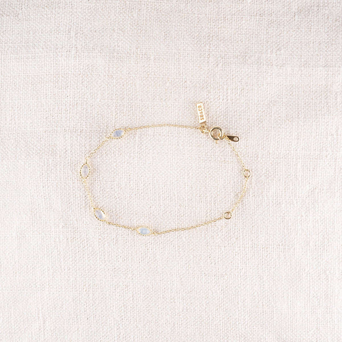 Marquise Glass Opal Chain Bracelet