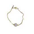 Petal-Prong Moonstone Bracelet