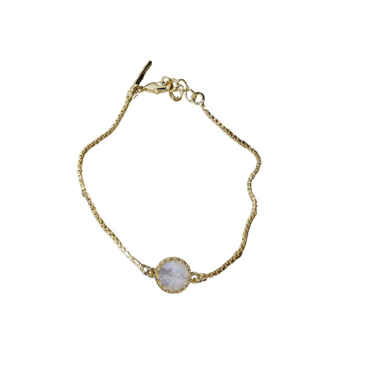 Petal-Prong Moonstone Bracelet