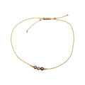 Golden Thread Adjustable Bracelet with Tourmaline Stones