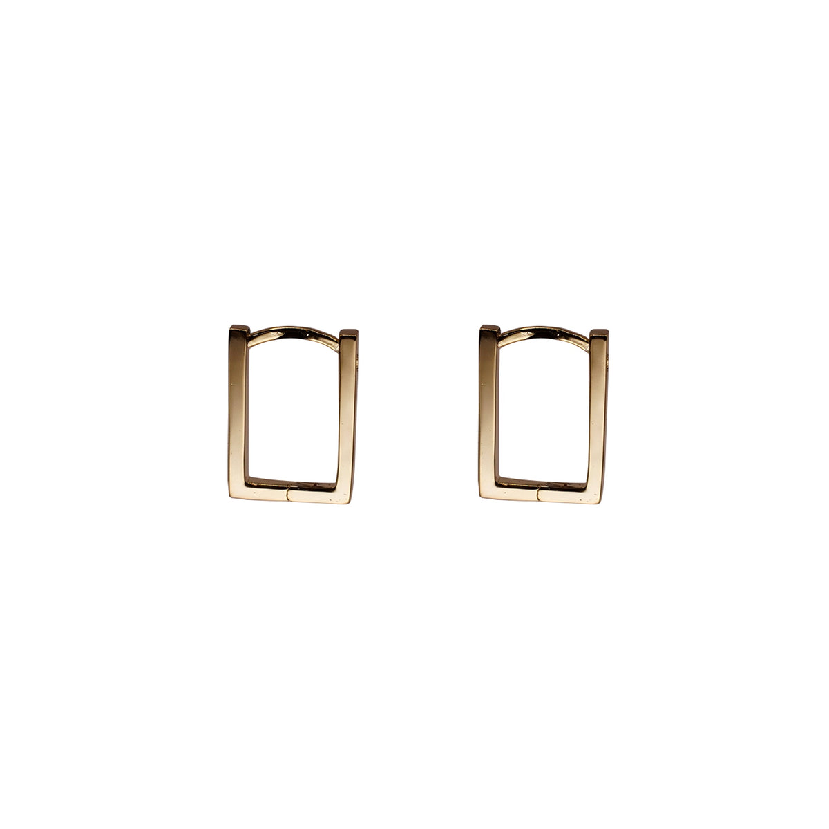 Rectangle Gold Huggie Earrings