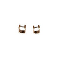 Square Gold Huggie Earrings