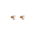Tiny Tapered Rectangle Gold Stud Earrings