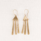 Brass Triangle Cloud Earrings