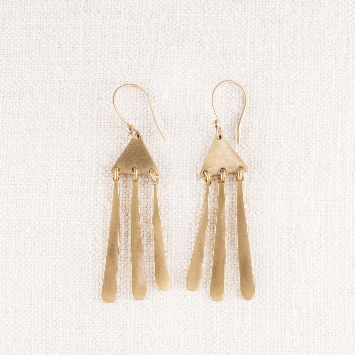 Brass Triangle Cloud Earrings
