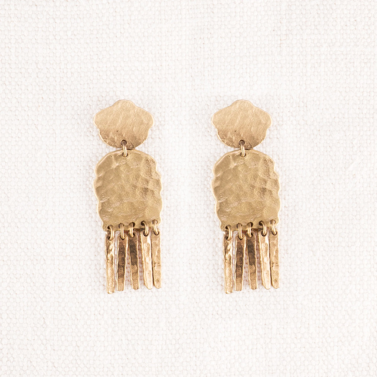 Brass Rainfall Fringe Earrings