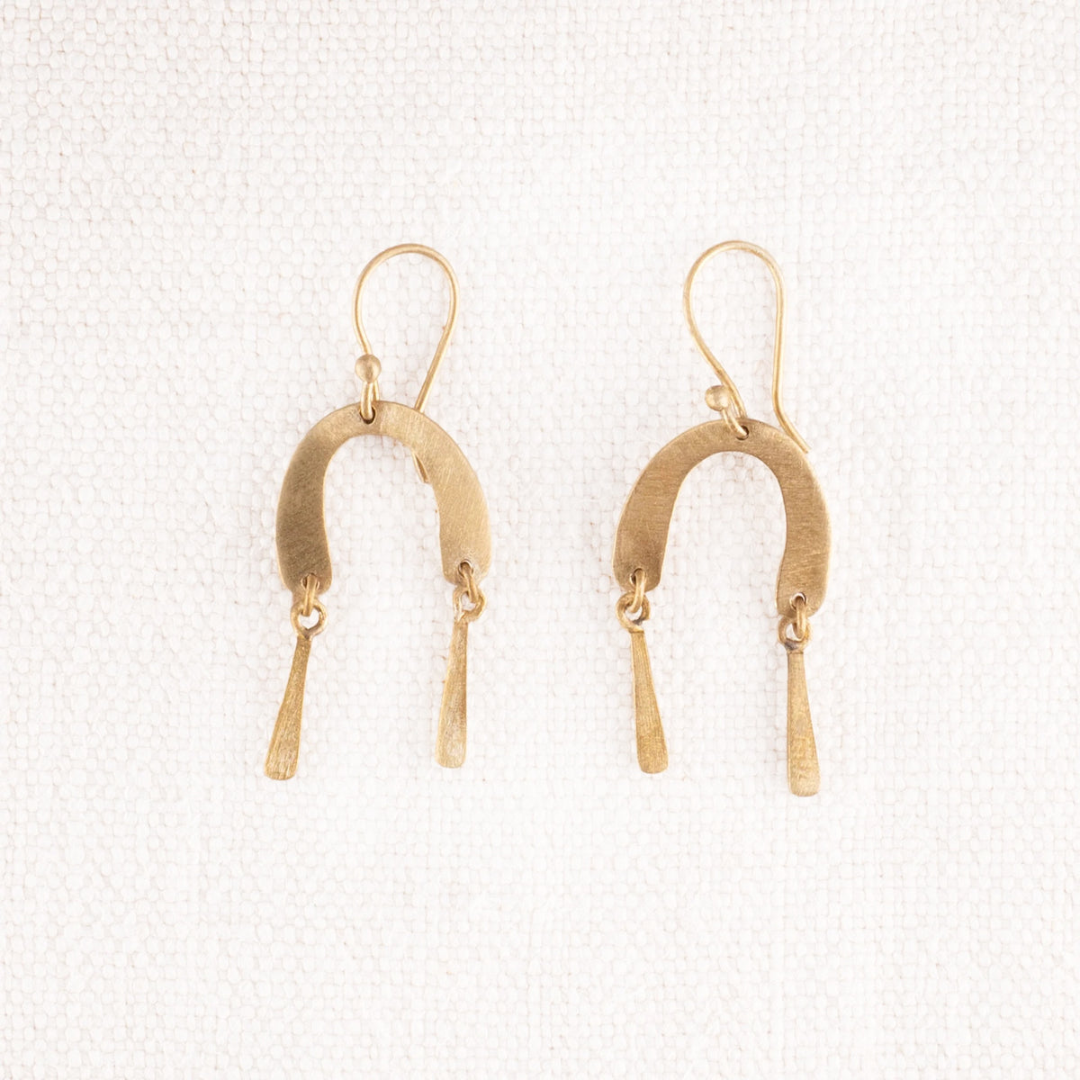 Brass Wishbone Dangle Earrings
