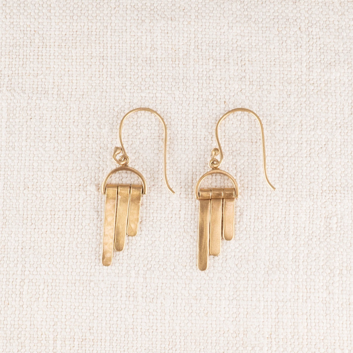 Hammered three tier Dangle Earrings