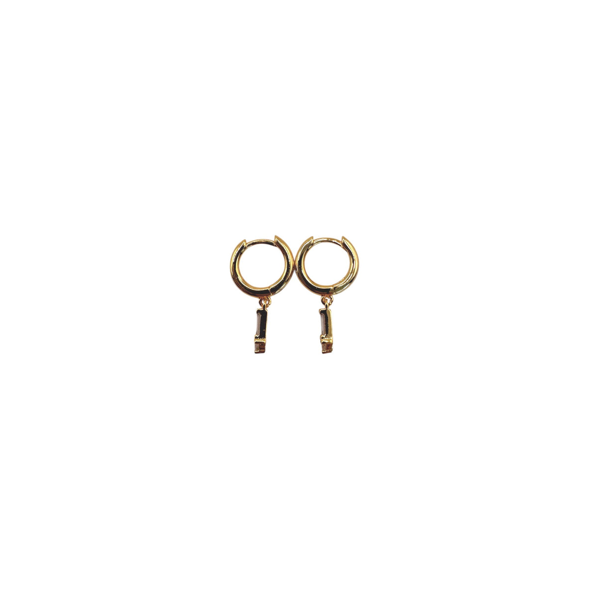Hoop Earring - CZ Stone Dangle