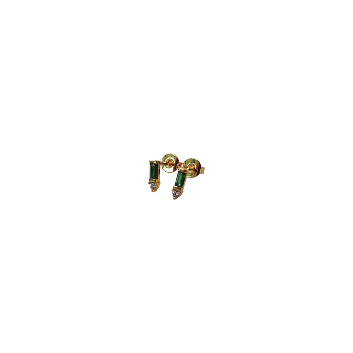 Emerald CZ Stud Earrings