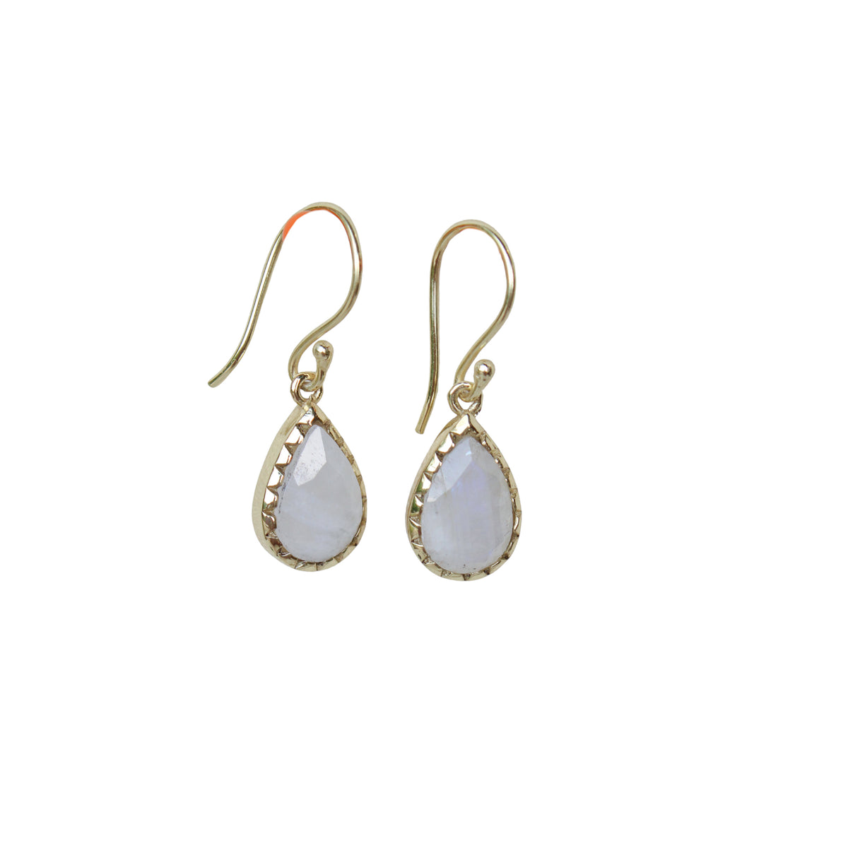 Rainbow Moonstone Dangle Teardrop Earrings