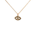 ***Evil Eye Necklace in Brass 16" + 2" extender