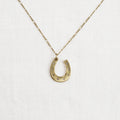 Brass Horseshoe with Cz Stones Necklace