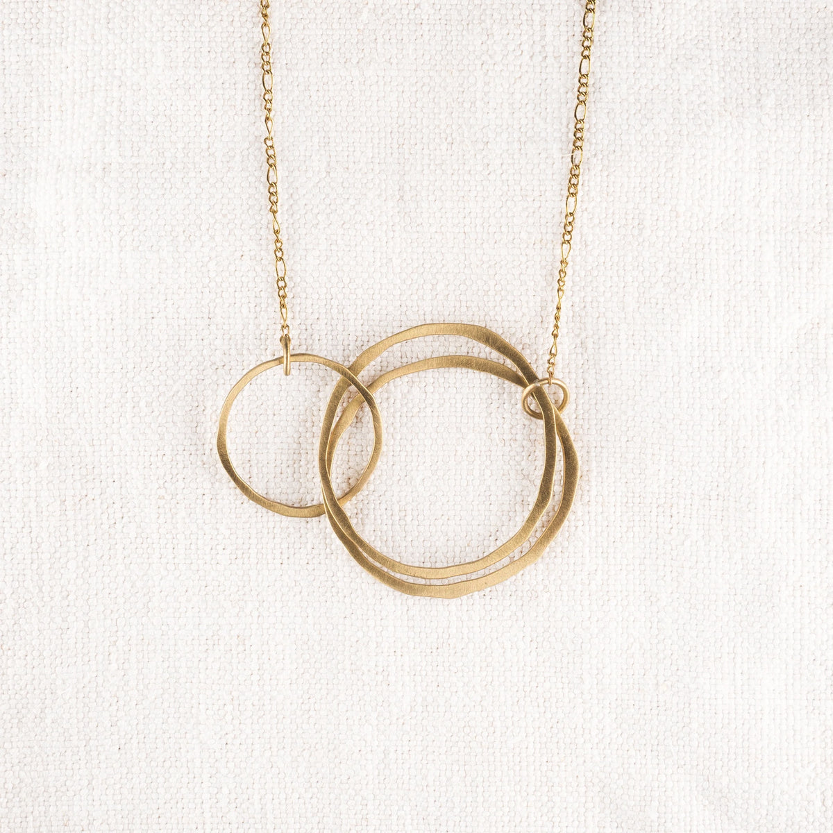 Brass Circle Link Necklace