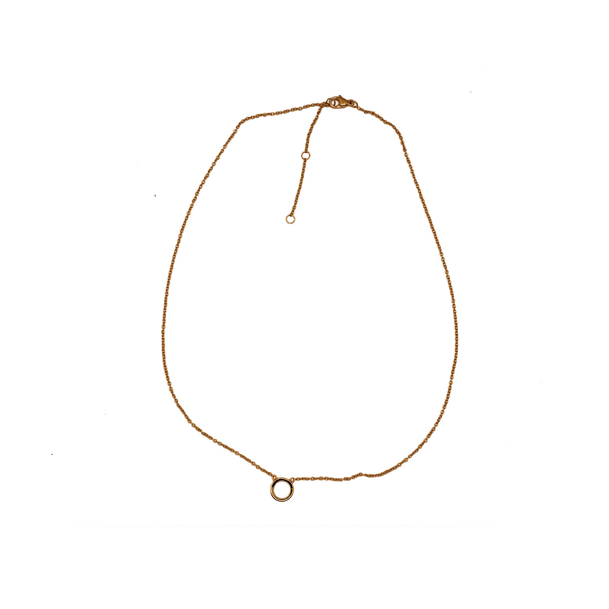 Gold Plated Circle Charm Necklace