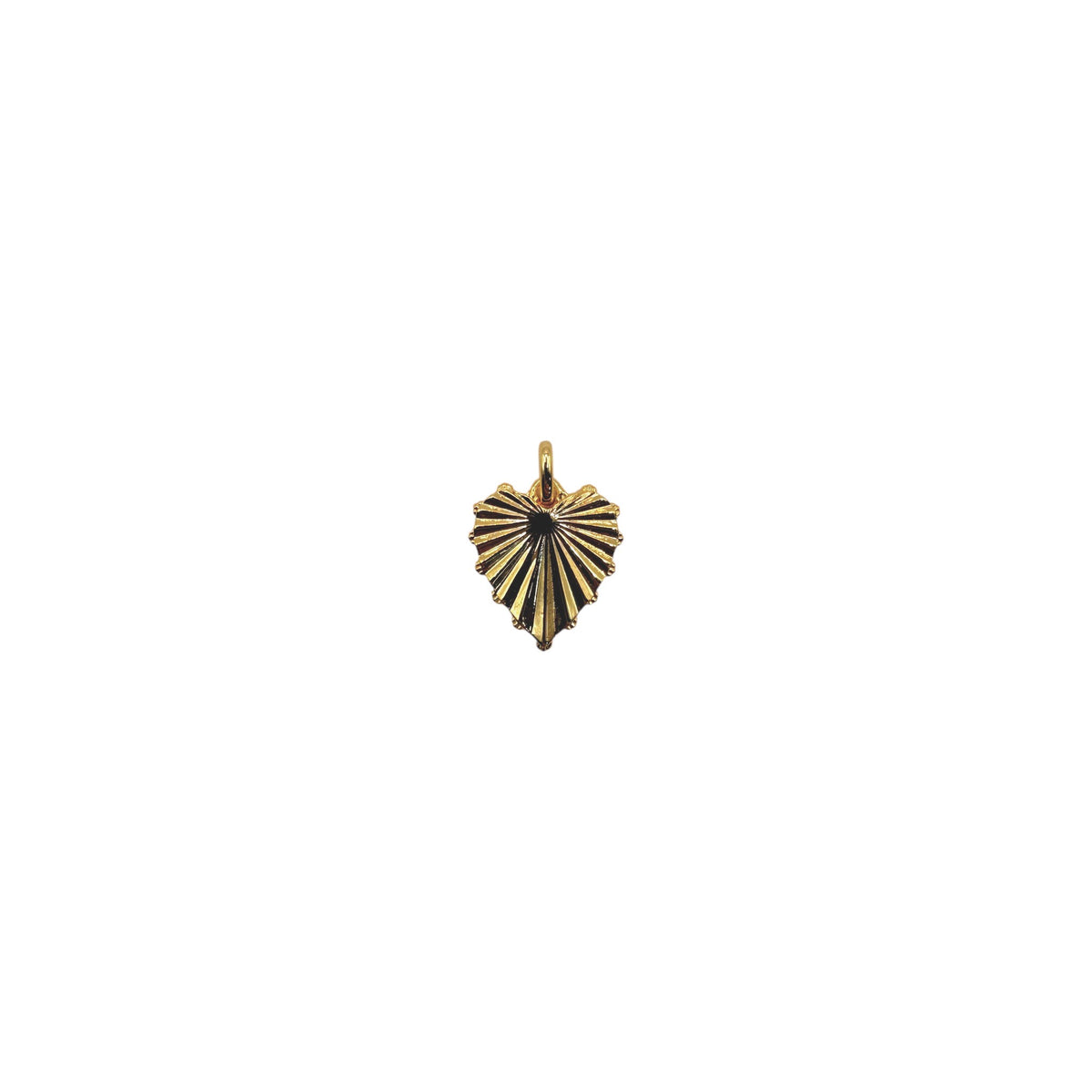 Charm Ribbed Heart 16.5mm