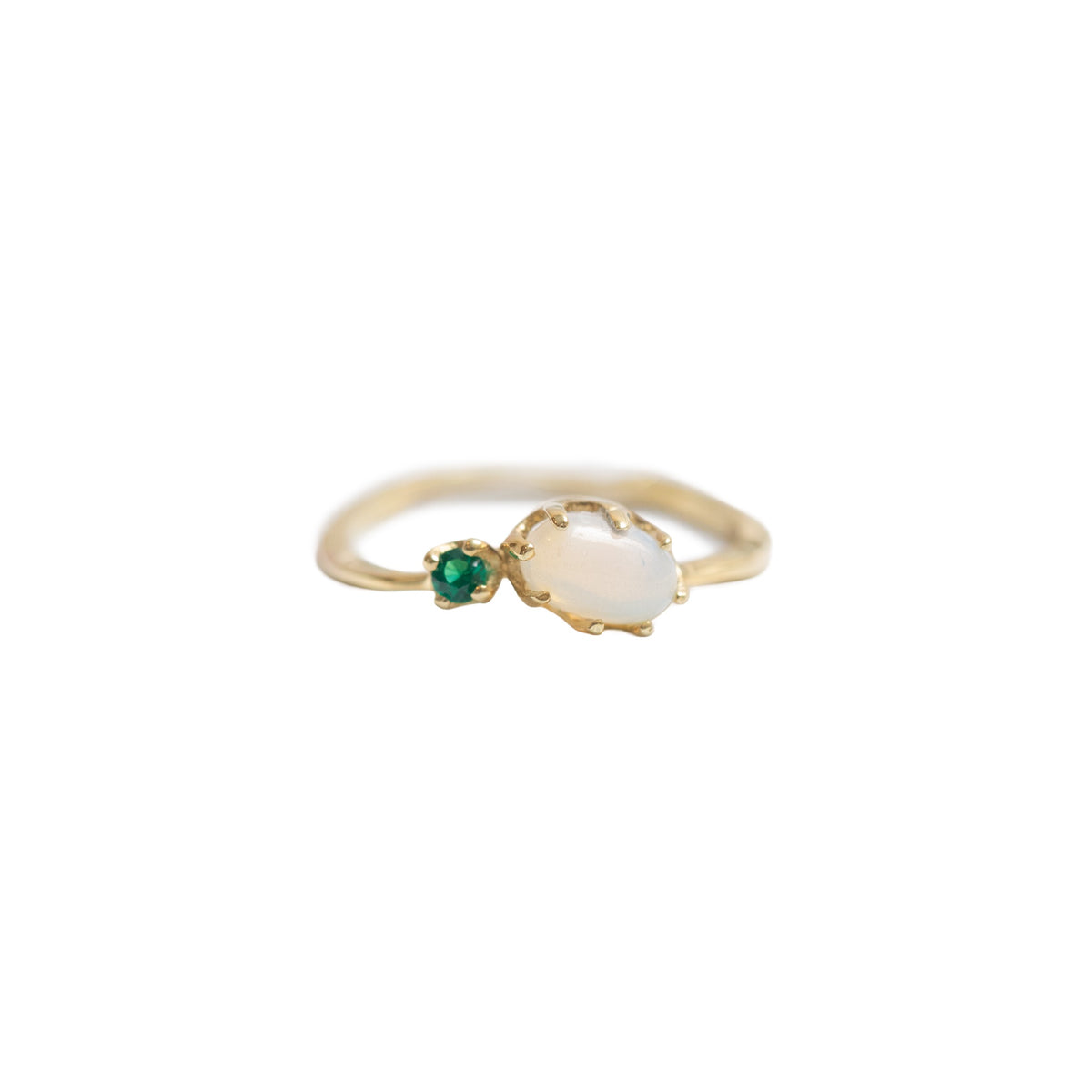 Emerald CZ Opal Adjustable Ring