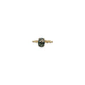 Moss Agate With White CZ detail Ring