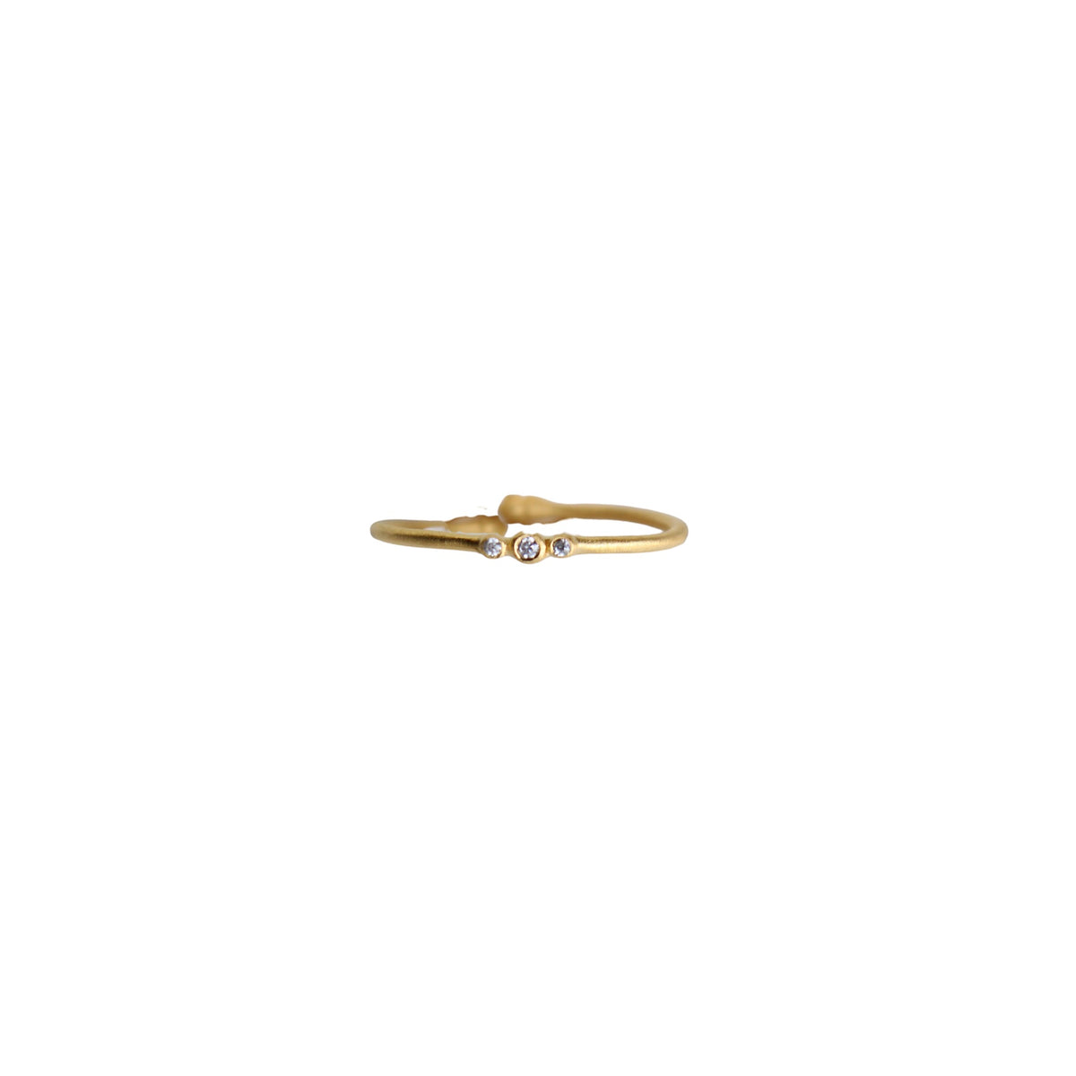 Dainty 3 white CZ Adjustable Ring