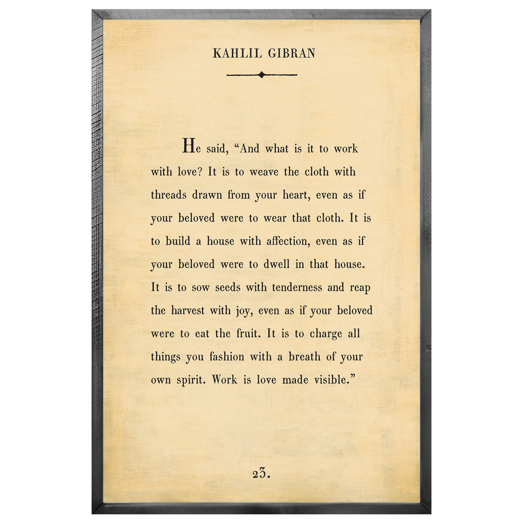 Kahlil Gibran  Art Print - Grey Wood