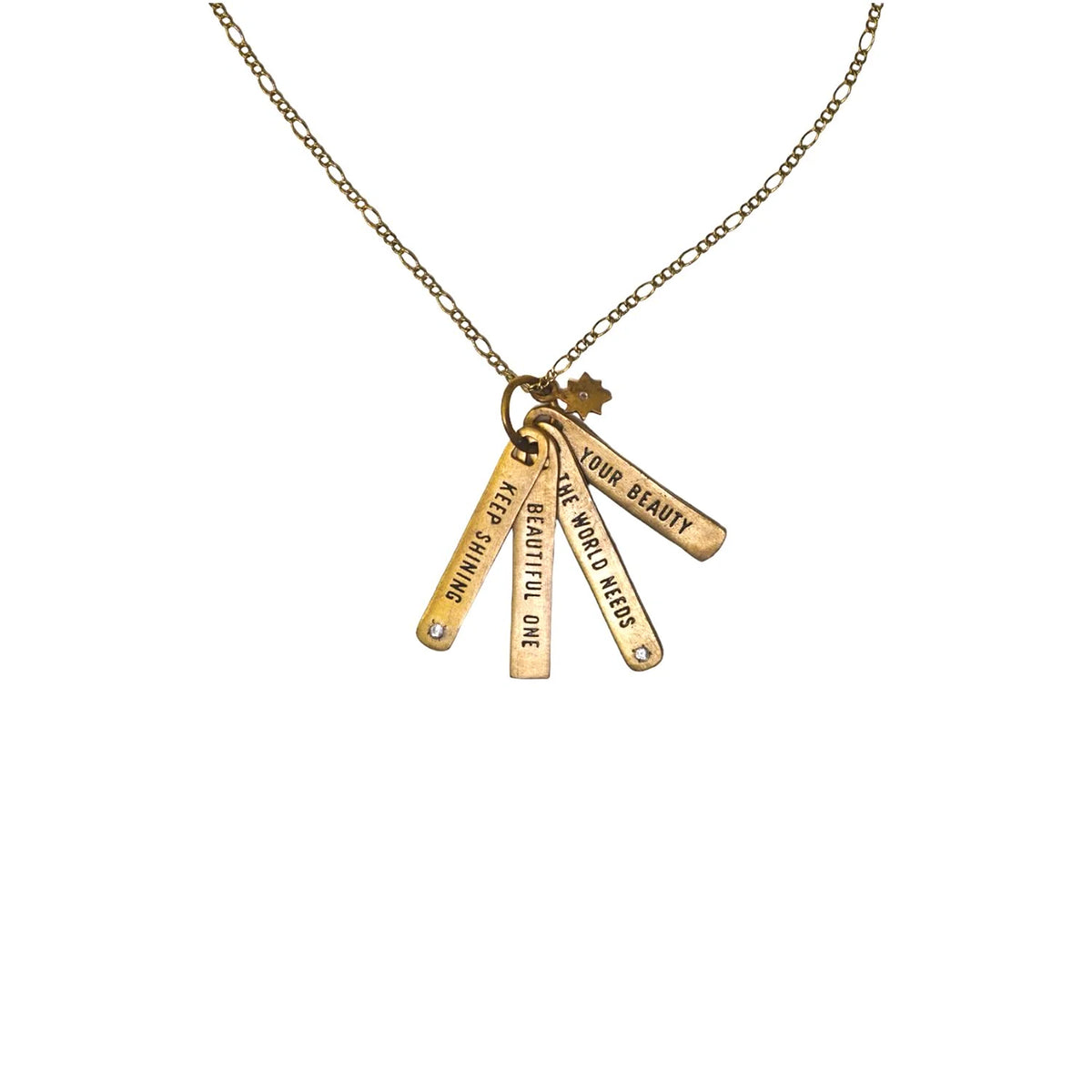 ***Keep Shining Brass Necklace - 22"