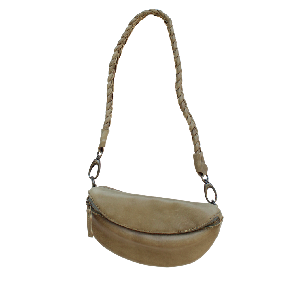 Braided Strap Small Bag Moss