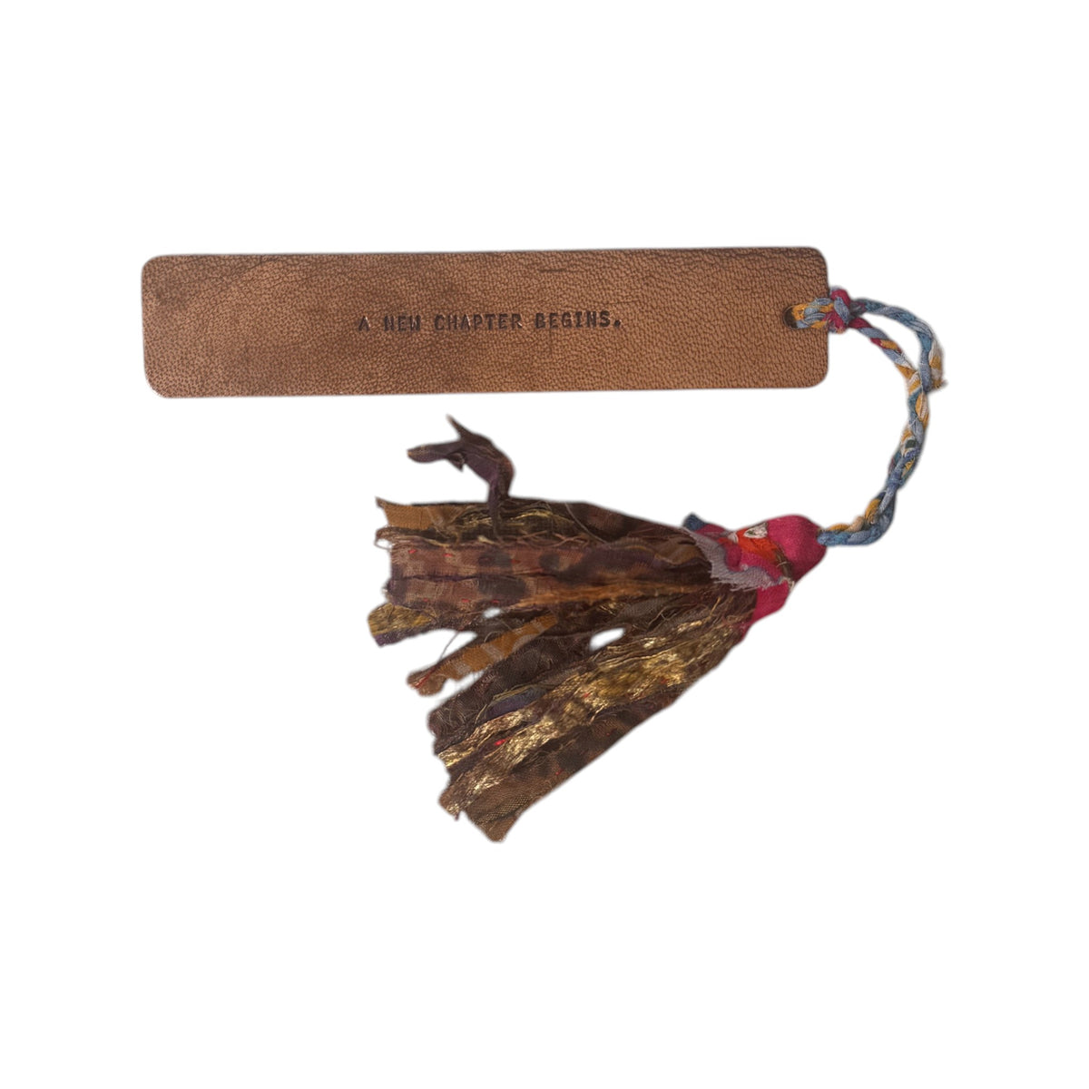 A New Chapter Begins Kantha Tassle Bookmark