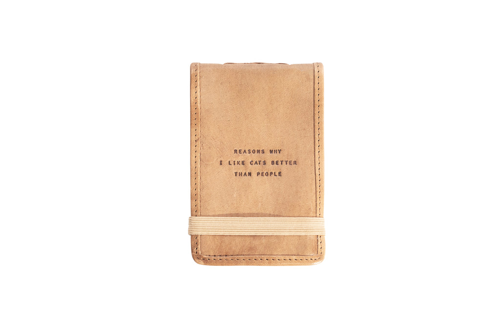 ***Reasons Why I Like Cats Mini Signature Leather Journal - Maple