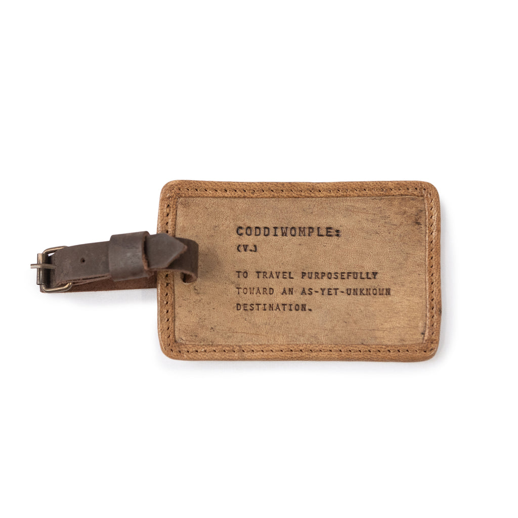 ***Coddiwomple Leather Luggage Tag - Maple
