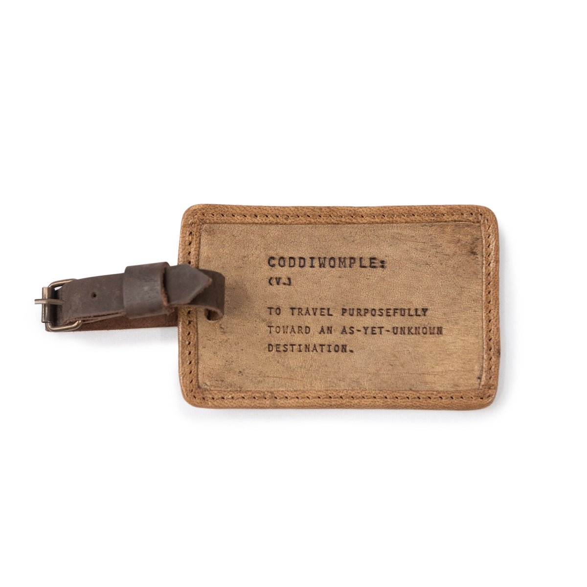 ***Coddiwomple Leather Luggage Tag - Maple
