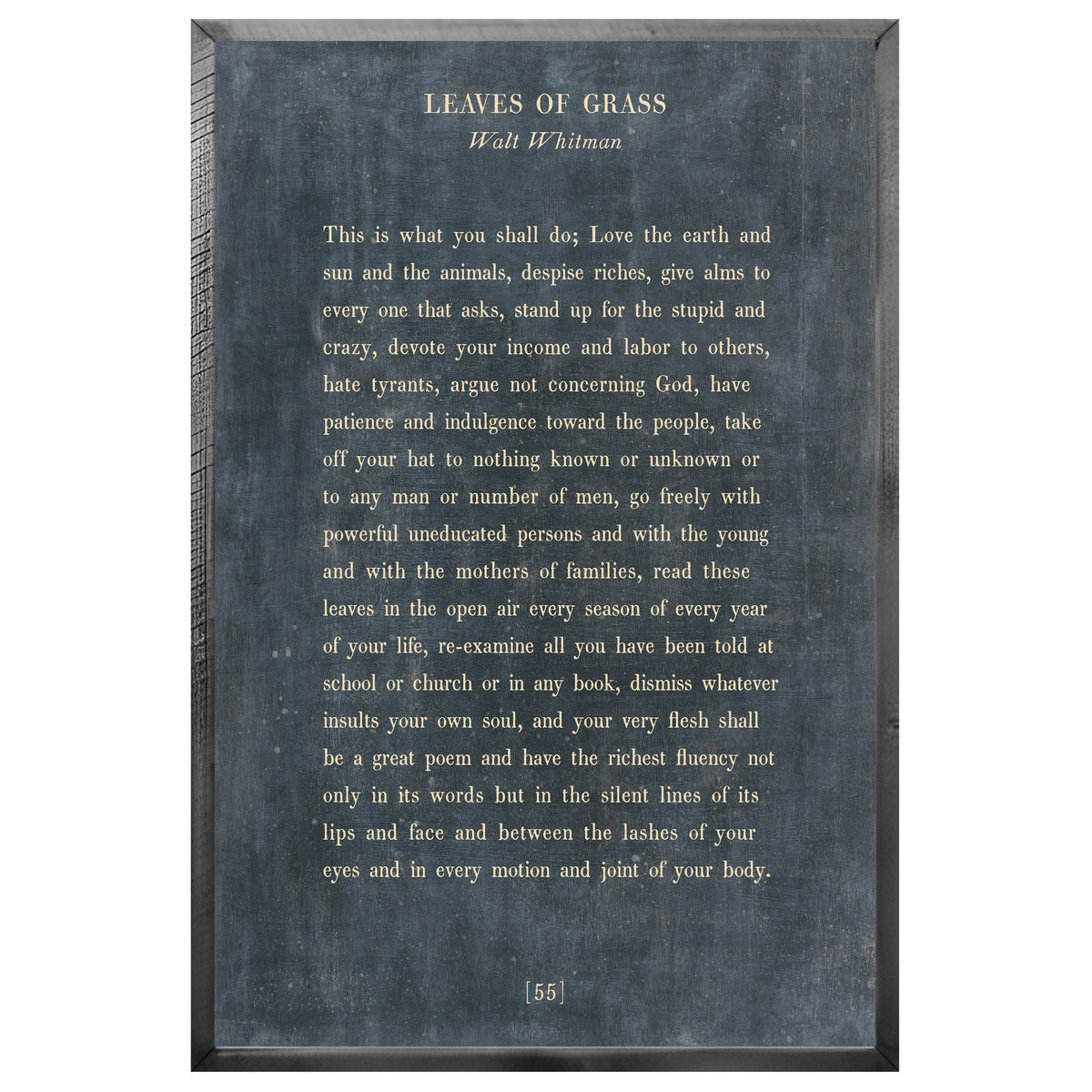Leaves of Grass Art Print - Grey Wood