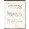 Letter For Sophie Art Print in White - Grey Wood