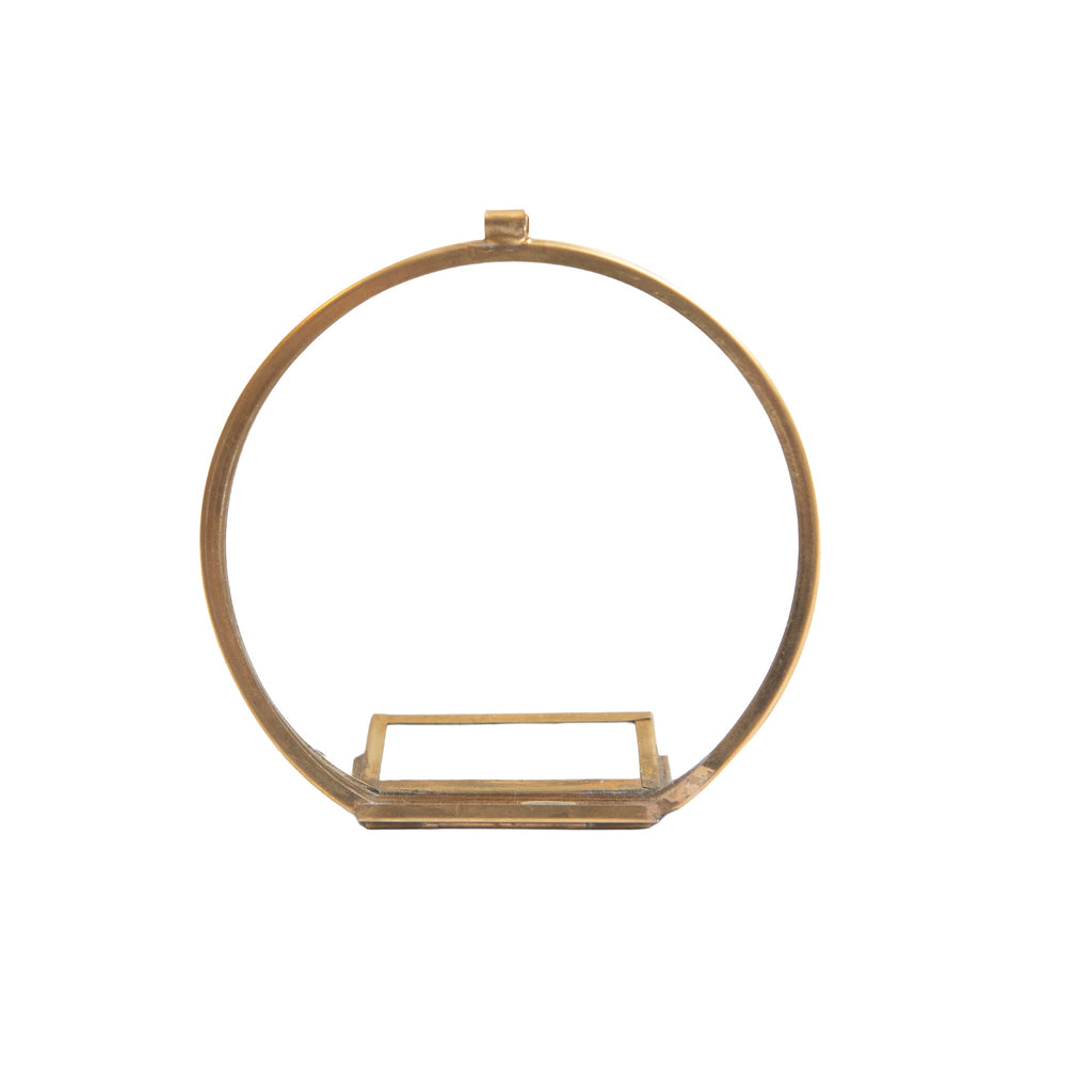 Round Brass Standing Frame - 4in