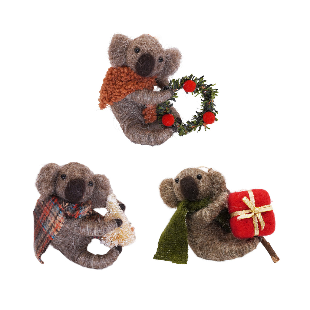 ***Felt Koala Ornament with Present