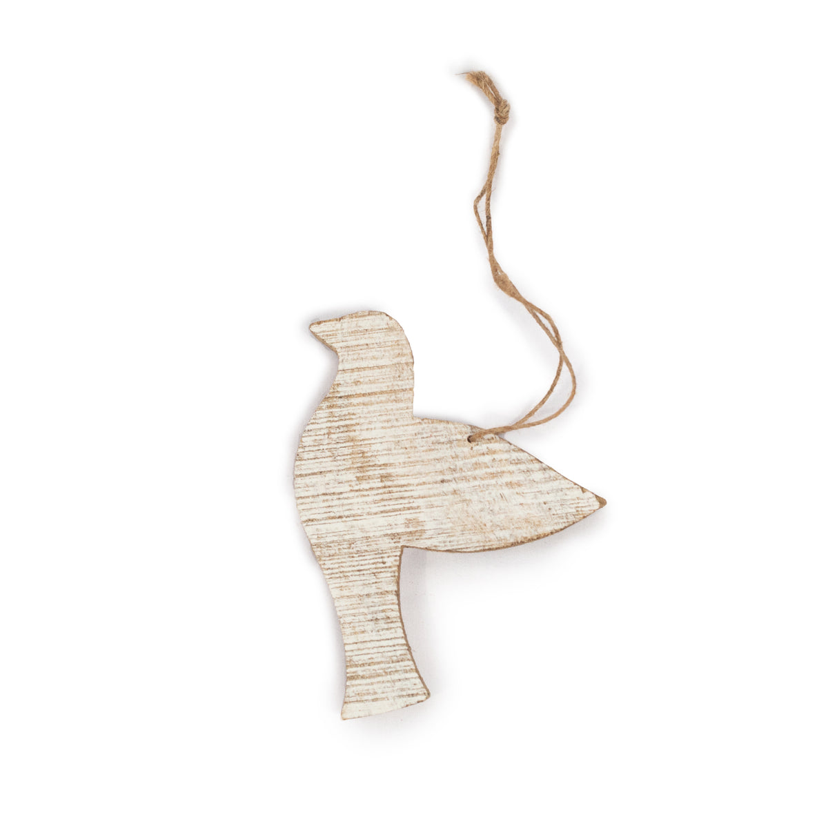 Dove Whitewash Wooden Ornament