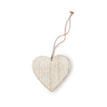 Heart Whitewash Wooden Ornament