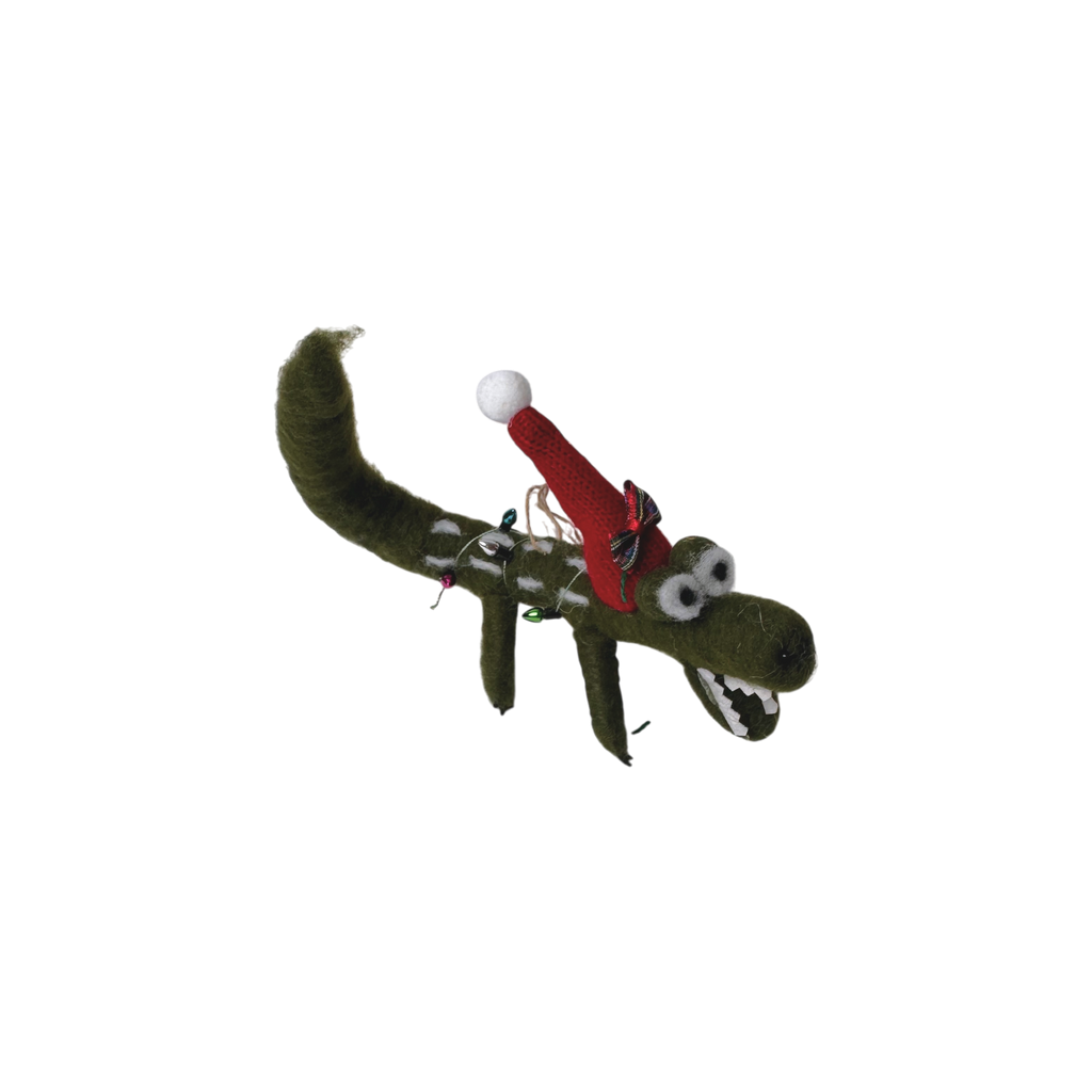 Felt Chris Croc-ingle with Lights Ornament