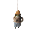 Felt Swamp Toad with Yellow Beanie Ornament
