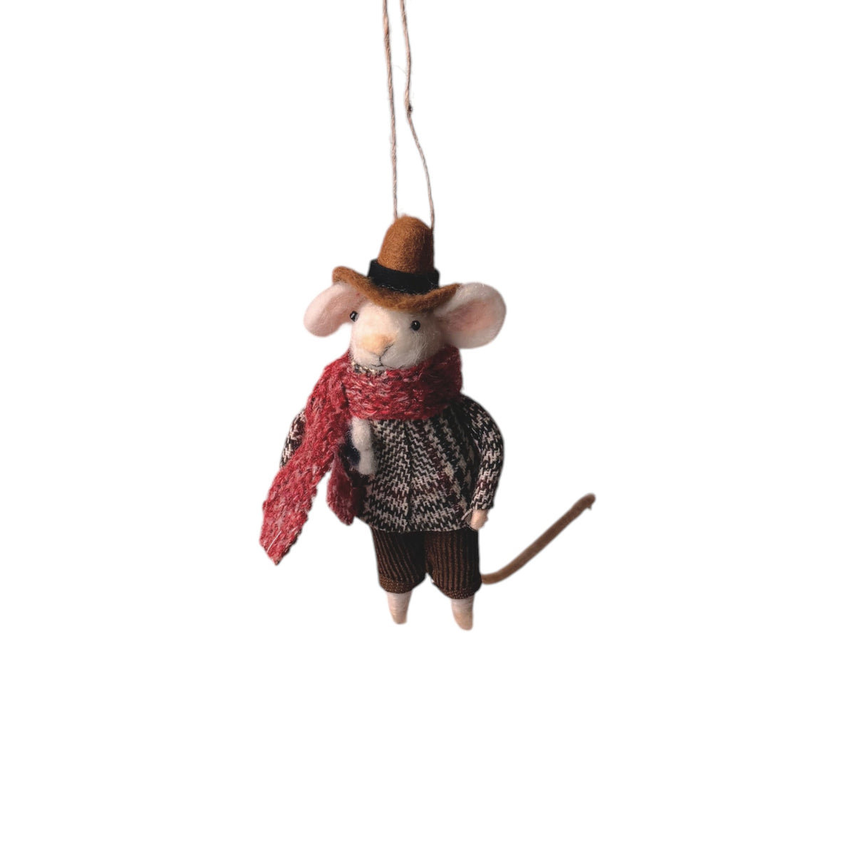 Felt Flower Boutonniere Mouse Ornament