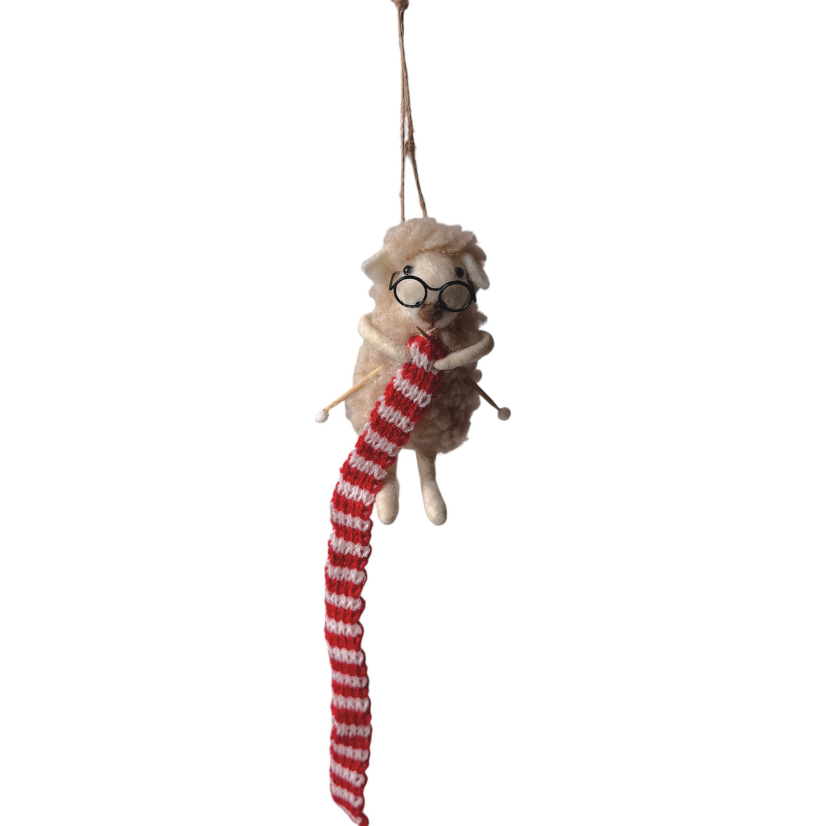 Felt Knitting Sheep Ornament