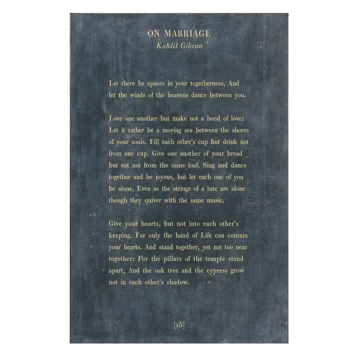 On Marriage Art Print - Poetry Collection