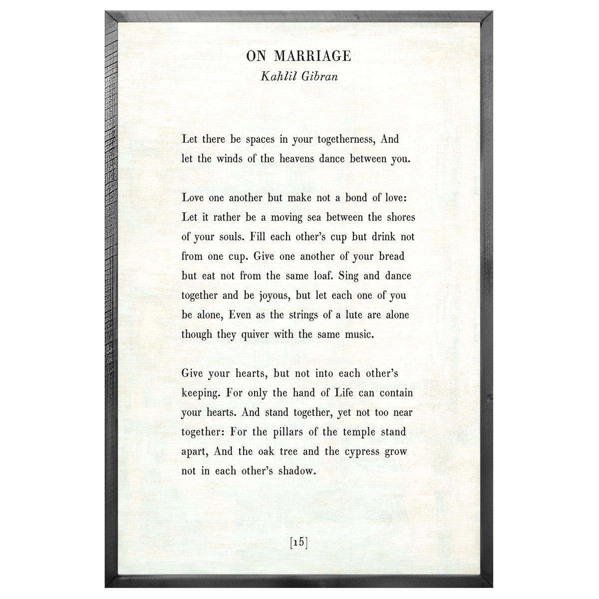 On Marriage Art Print - Grey Wood