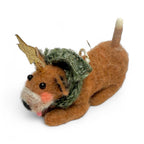 ***Brown Dog With Star & Green Scarf Ornament - Mutley Crew Collection Second Edition