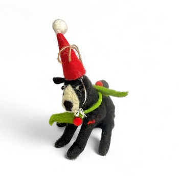 Black Bear With Mistletoe Scarf & Santa Hat Ornament - Sleuth of Bears Collection