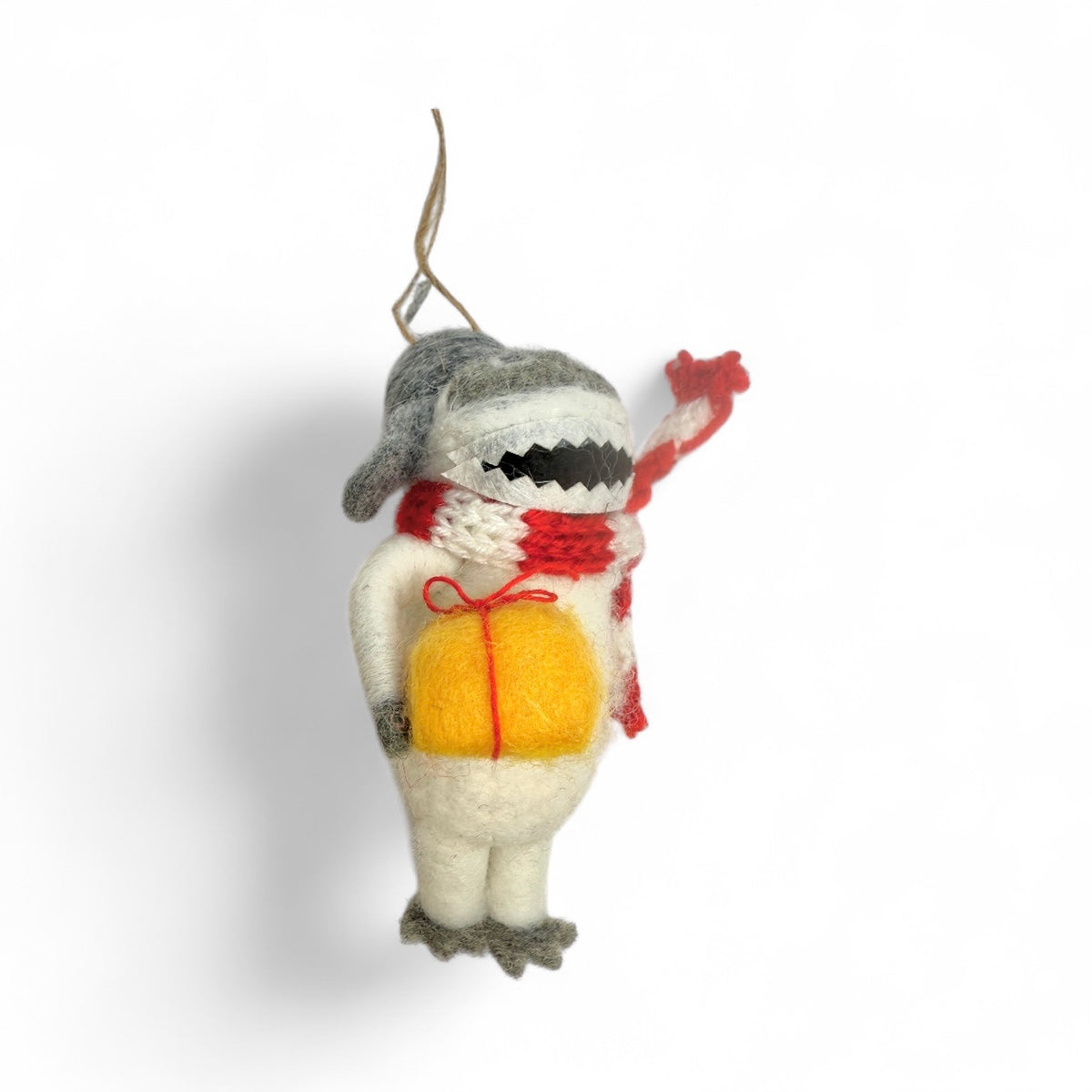 ***Felt Yeti With Yellow Present Ornament
