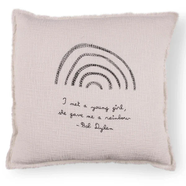 ***Embroidered I Met a Young Girl Bob Dylan Pillow 24x24